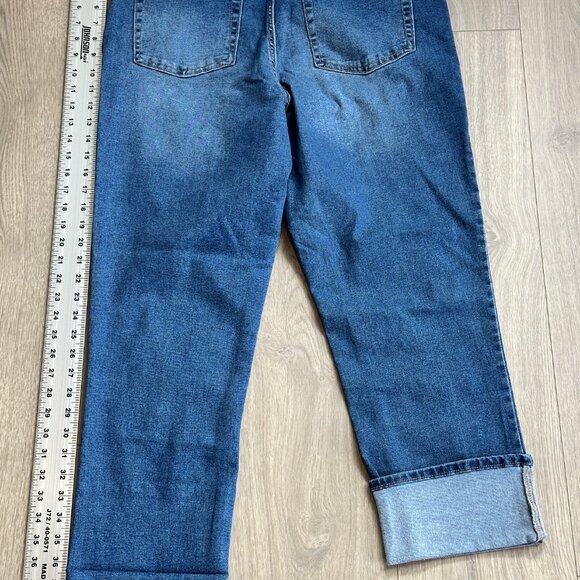 Frye Jeans Womens 10/30 Blue High Rise Crop Cuff Ankle Denim Stretch Whisker NWT - Picture 5 of 5